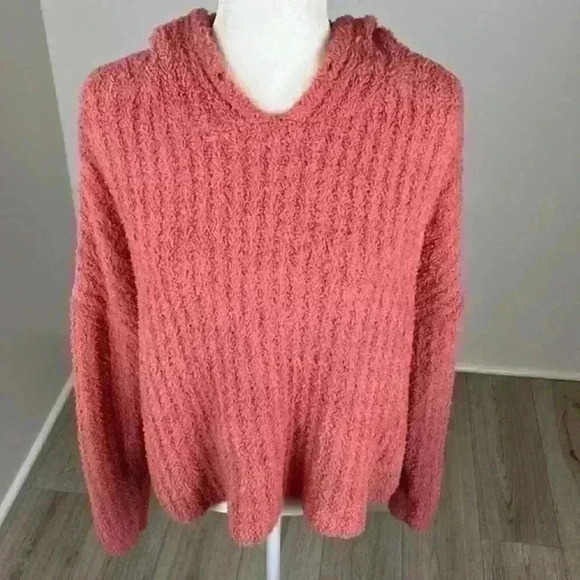 SO Pink Sherpa Like Pullover Sweater Size Large - Picture 2 of 9